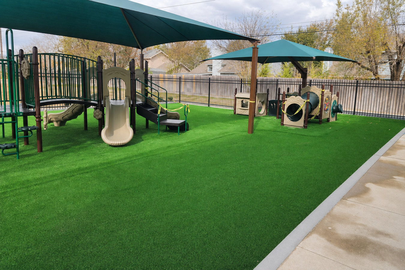 Turf for playgrounds